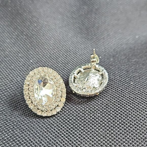 Rhinestone Post Earrings - Picture 2 of 2